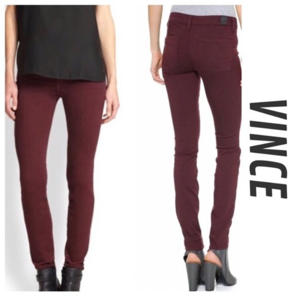 Vince Skinny jeans Shiraz Sz. 24 Burgundy pant 065